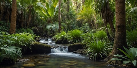 Jungle waterfall stream