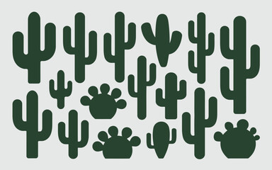 Whimsical black and white illustration of stylized cacti and handprints on a light background