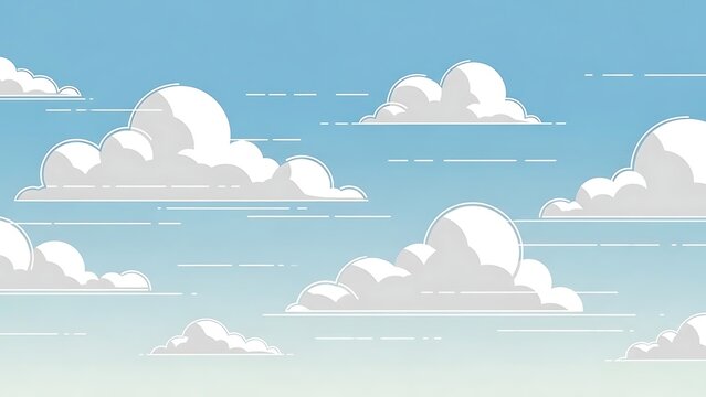 Cartoon clouds floating in sky illustration graphic design vector