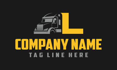 Letter L Truck logo vector 
