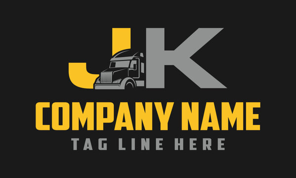 Letter JK Truck logo vector 