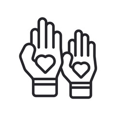 Obraz premium volunteer icons outline and Flat Style,transparent background