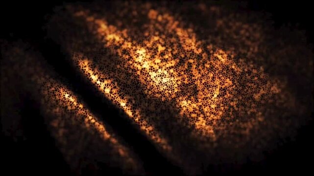 Cinematic Dark Gold Glowing Fabric Wave Background Loop