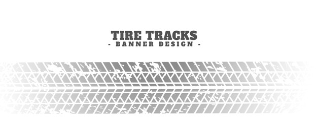 vehicle tire trace mark pattern white banner design © starlineart