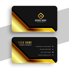 luxurious dark black business card template with golden touch