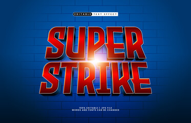 Super Strike Editable Text Effect - Strong Comic Style Typography for Hero and Action Design