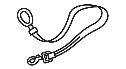 Dog leash and collar line art illustration. © Wir
