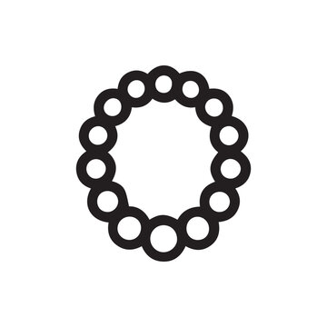 Minimalist Black Circle Of Beads Icon For Loading Or Jewelry Design
