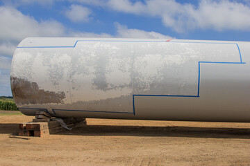 scuffed up wind turbine tower © Peter