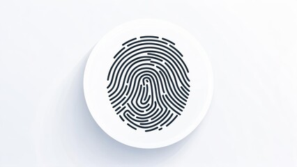 Fingerprint graphic on white circle