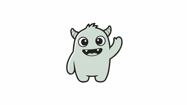 Cartoon monster creature with horns.