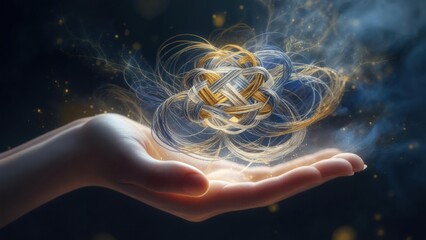 Floating orb held in hand