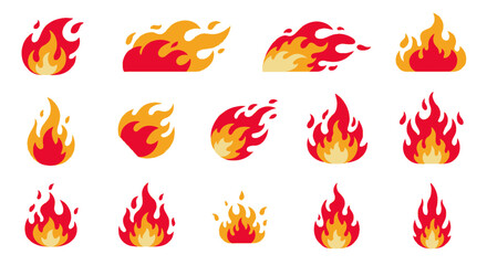 Collection of Dynamic Fire and Flame Elements. © yahya
