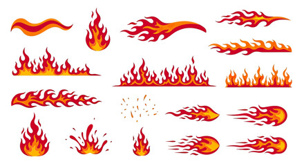 Fiery Flames and Burning Elements Collection - Dynamic Fire Graphics for Design Projects.