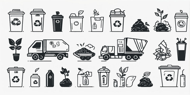 Set of black vector icons and church illustrations featuring a silhouette design collection for hotel and kitchen signage