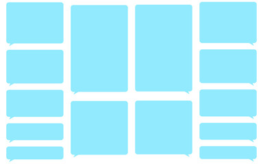 Web風。いろんなサイズのシンプルな四角いフレームセット。