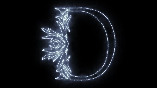 English creativity D alphabet style colorful animation design