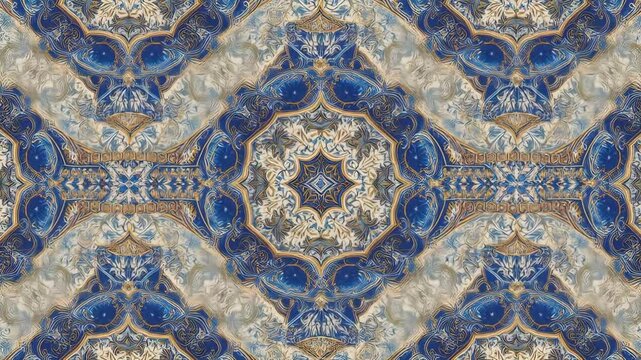 Intricate Blue Pattern Design Elements.