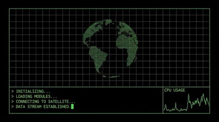 Fototapeta premium Technical Mono: Code Brutalist Interface