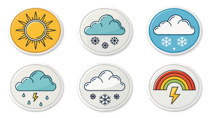Obraz premium Weather icons for forecasting and climate presentation