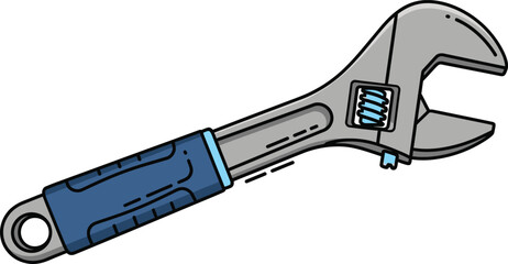 Obraz premium Adjustable Wrench Hand Tool for Repair and Maintenance Work.