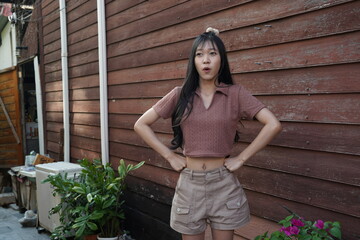 Portrait of young Asian woman ,
An asian chinese female student, Teenage Girl lifestyle