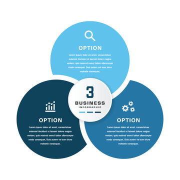 Circular Triangular Business Infographic with Three Options