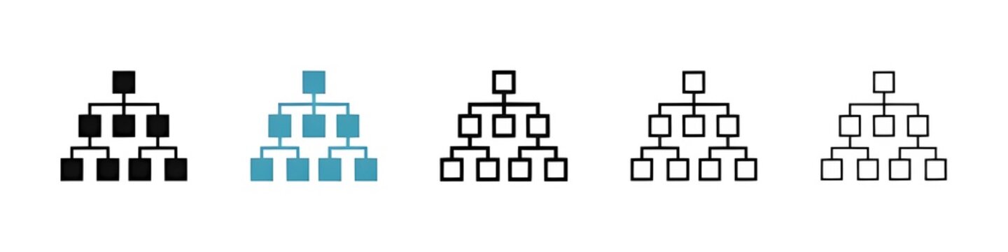 Flowchart Symbol Set for Process Visualization for UI Designs. Thin line customizable illustration. Contour symbol. Vector isolated outline drawing. Editable stroke