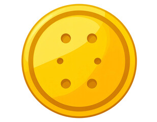 Fototapeta premium Bright yellow circular fastener with six holes