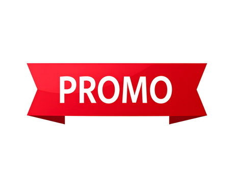 Red ribbon banner with text "PROMO
