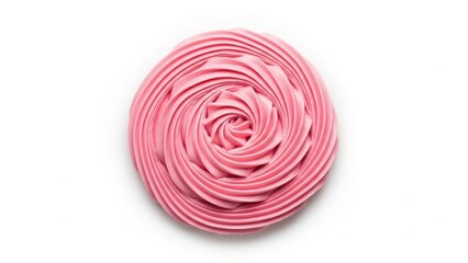 Coiled pink licorice on white background isolated on white background