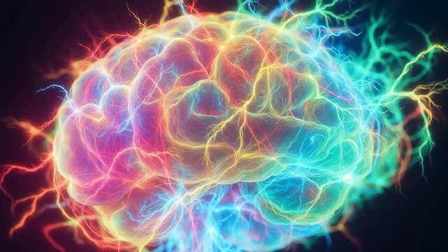 Brain neuron connection activity video