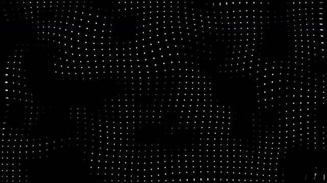 Wavy dots animation on black background with subtly moving white dots. Perfect for abstract backgrounds or dynamic visual effects.