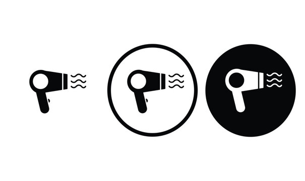 icon Hair dryer black outline for web site design 
and mobile dark mode apps 
Vector illustration on a white background