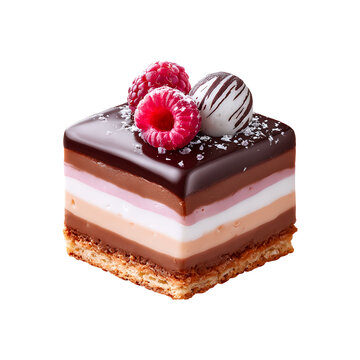 Petit four, isolated on white background, realistic, studio lighting, centered, no shadow, transparent background