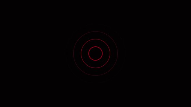 Abstract Minimalist Concentric Circles on Black Background: Smooth Gray Vector Lines Creating a Simple Geometric Ripple, Radar, or Target Graphic for Modern Tech and Corporate Design Visuals