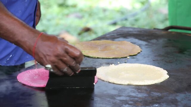 Chef making dosa in hotel