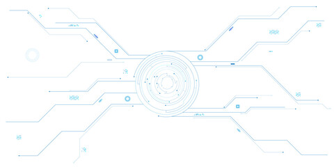 Obraz premium Vector abstract background blue technology circuit design, Abstract background electronic print circuit dot.