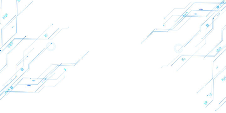 Vectors White and blue abstract geometric dots and lines connection circuit concept.