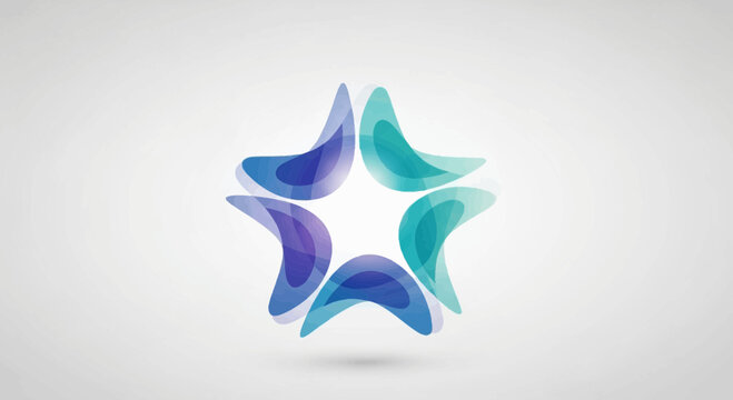 Modern abstract gradient star logo vector