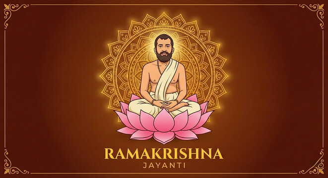 social media post  on Ramakrishna Paramahansa Jayanti celebration with divine love