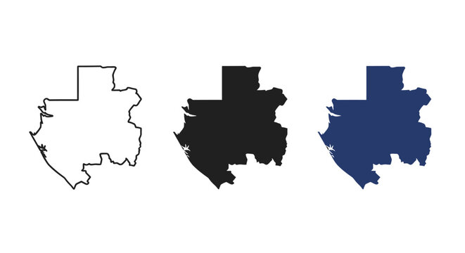 Black and white and color drawings of a country map minimalist art illustration vector design