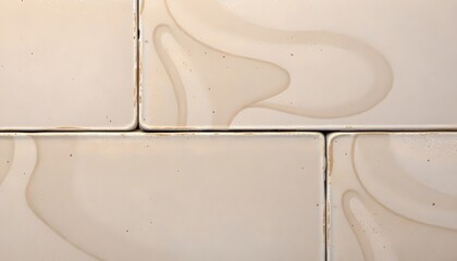 A close up of dirty tile grout in need of repair or cleaning.