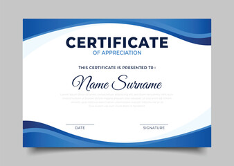Obraz premium Business Certificate of appreciation template geometric border frame wavy design