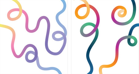 Obraz premium Vibrant abstract gradient lines with dynamic wavy curves modern minimalist background element for posters and digital design