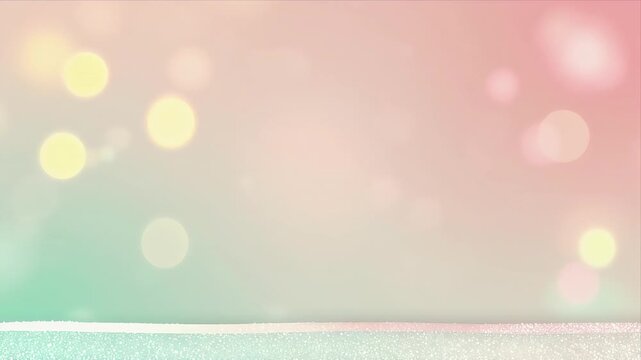 Soft pastel background with bokeh lights and glittery border