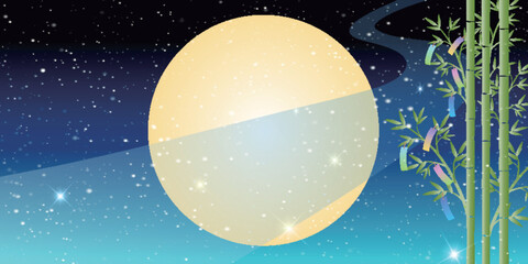 七夕　天の川　和柄　背景