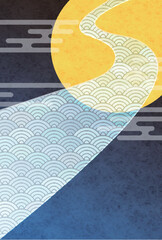 Obraz premium 七夕 天の川 和柄 背景