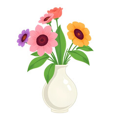 Fototapeta premium vase, flower, flowers, floral, icon, bouquet, bloom, petals, blossoms, plant, plants, botanical, nature, garden, decorative, decoration, home, interior, decor, ornament, arrangement, fresh, natural, b