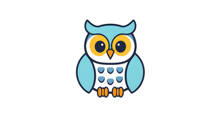 Obraz premium owl, bird, icon, animal, wildlife, nocturnal, wisdom, knowledge, education, intelligence, smart, symbol, mascot, logo, emblem, illustration, vector, graphic, design, flat, minimal, simple, modern, abs